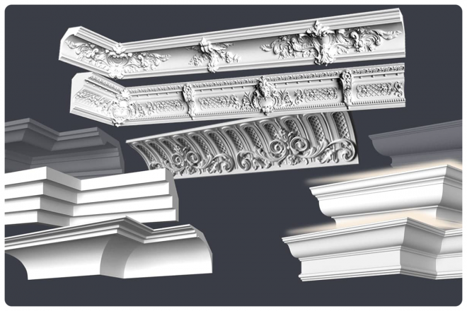 Гіпсові багети, карнизи